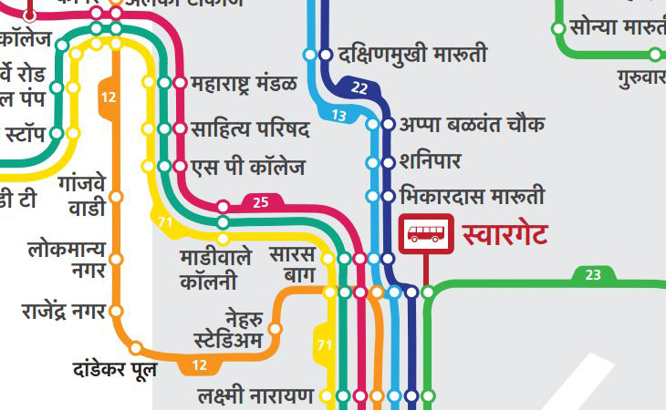 Newly designed Pune Bus Map