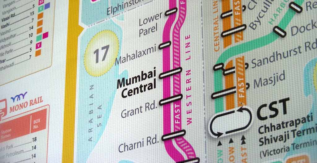 Mumbai Local Railmap backlit