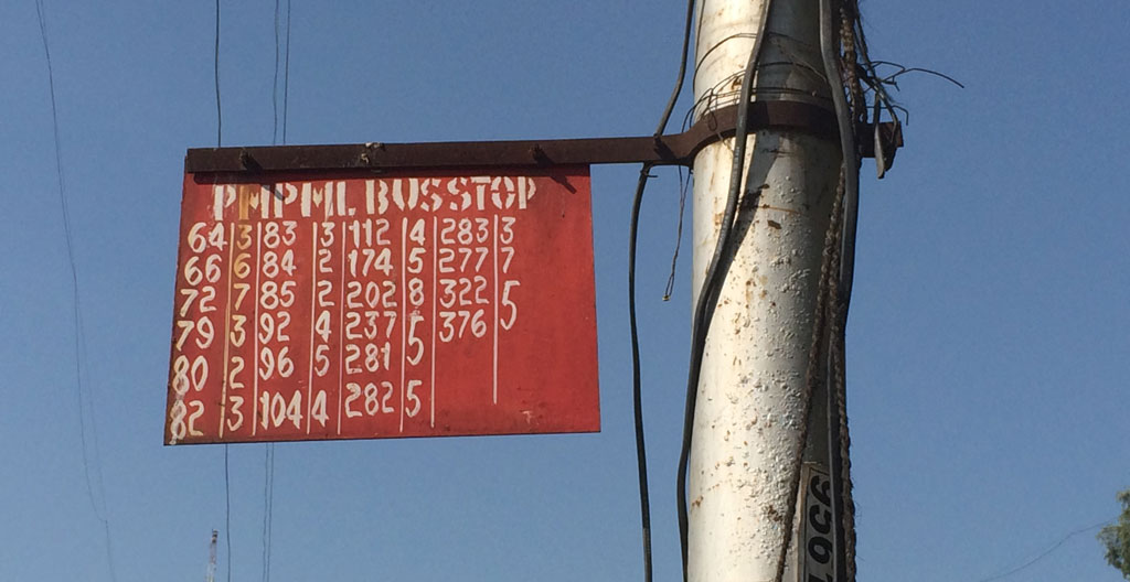 Pune Bus Stop Plate Photo