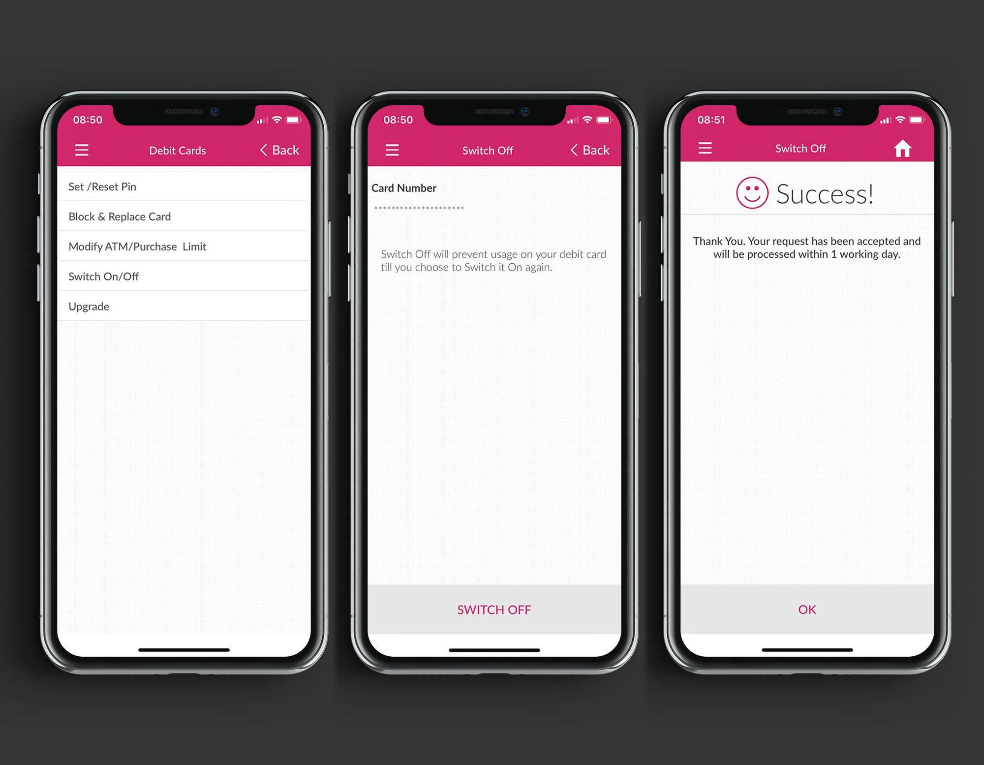 Axis bank mobile app interface