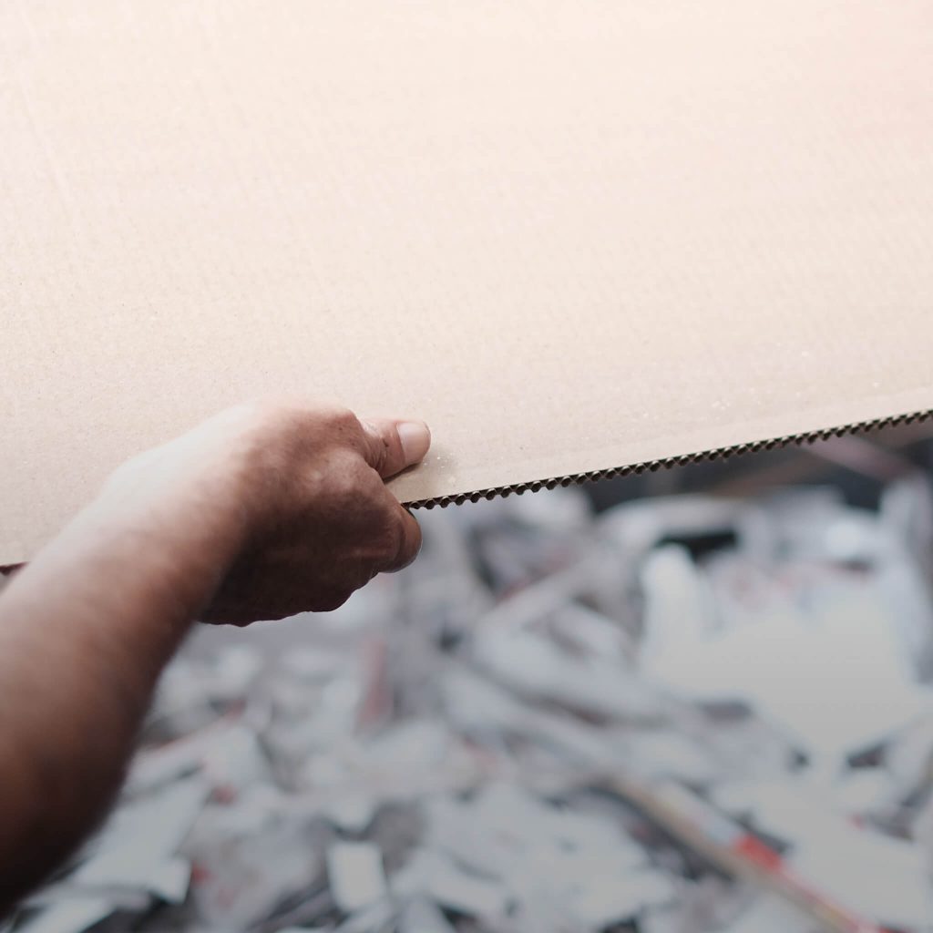 Close up corrugated board